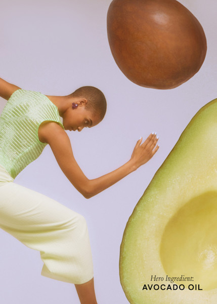 model near an over size avocado