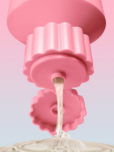 Revive body wash coming out of the pink bottle