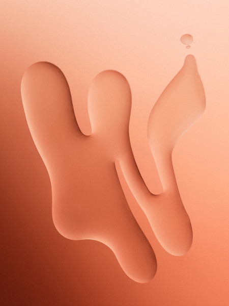Abstract peach-colored 3D shapes with smooth, flowing curves creating a minimalist design with soft shadows.